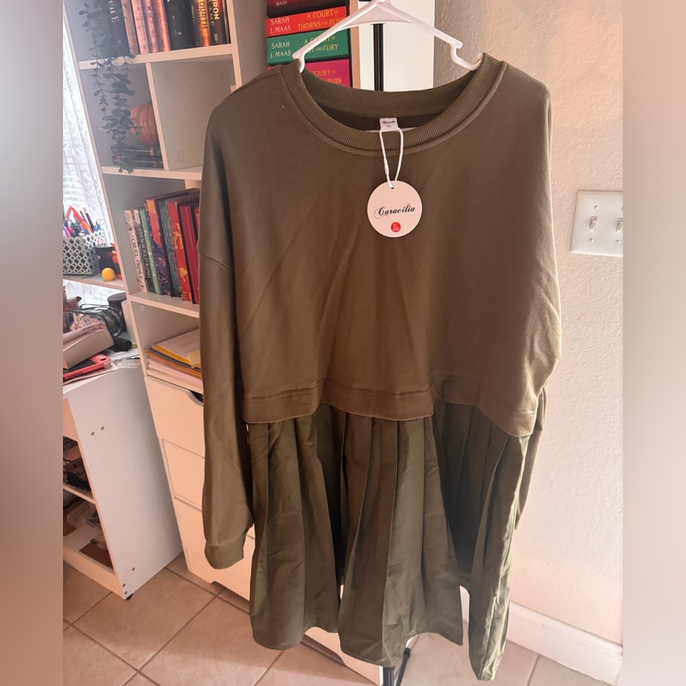 XL Army Green Amazon Dress NWT
